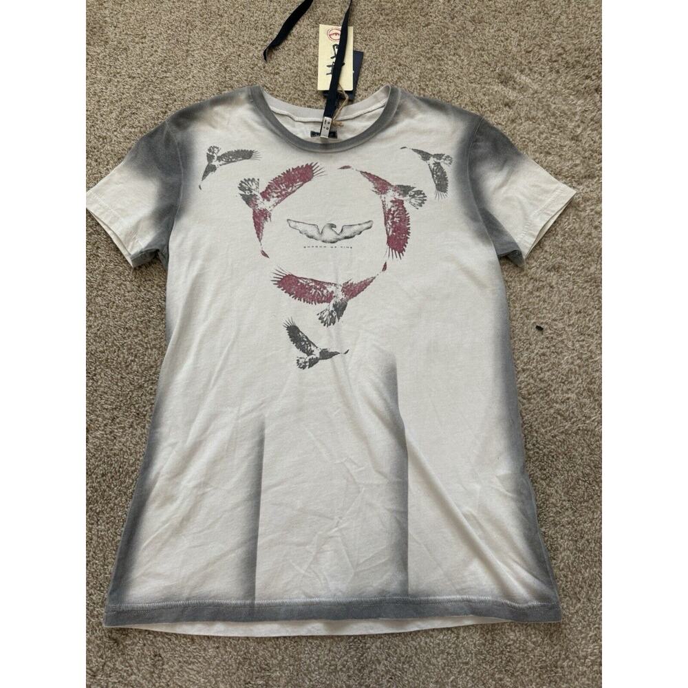 Armani Jeans Shirt Men’s Medium White Grey Red Shadow Of Time Japan Short Sleeve